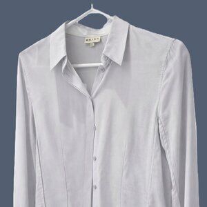 Reiss 100% Silk Blouse – Light Grey – XS (UK 4) – Like New ✨